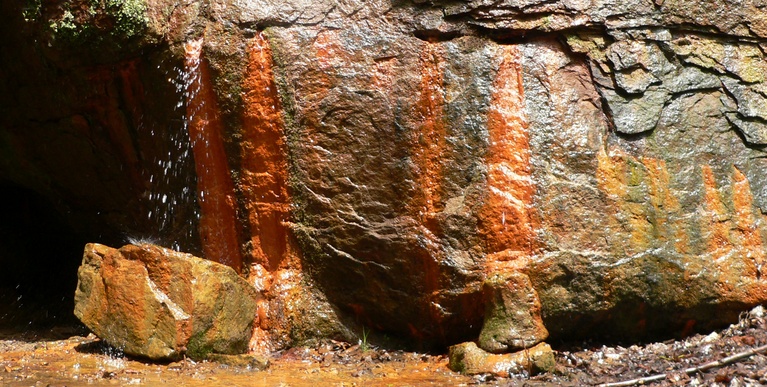 Stained Walls From Mineral Springs