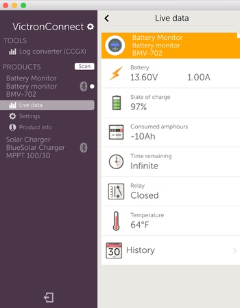 Battery Monitor Live Data Display