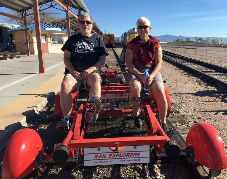 Your Travelers on a Pedal-Powered Speeder