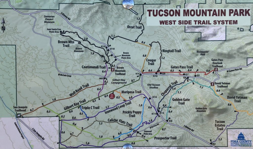 Tucson Mountain Park Trail Map